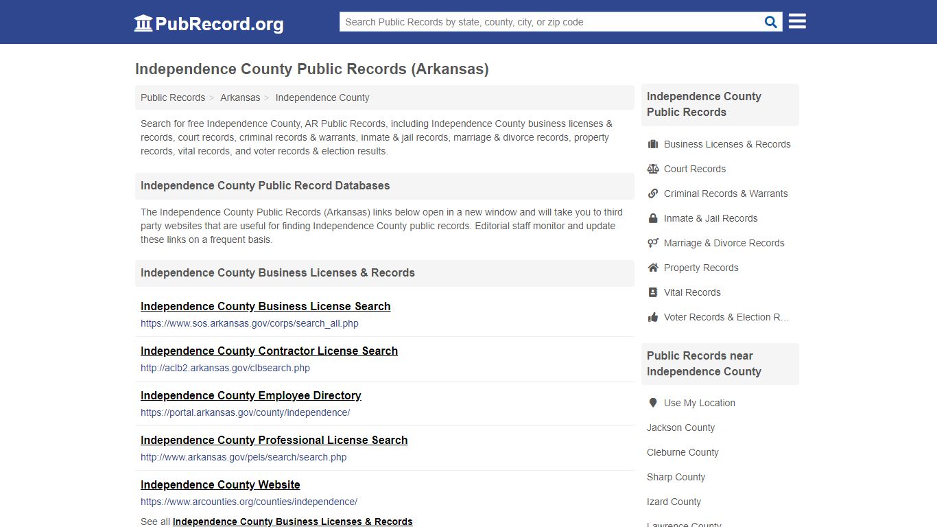 Free Independence County Public Records (Arkansas Public Records)